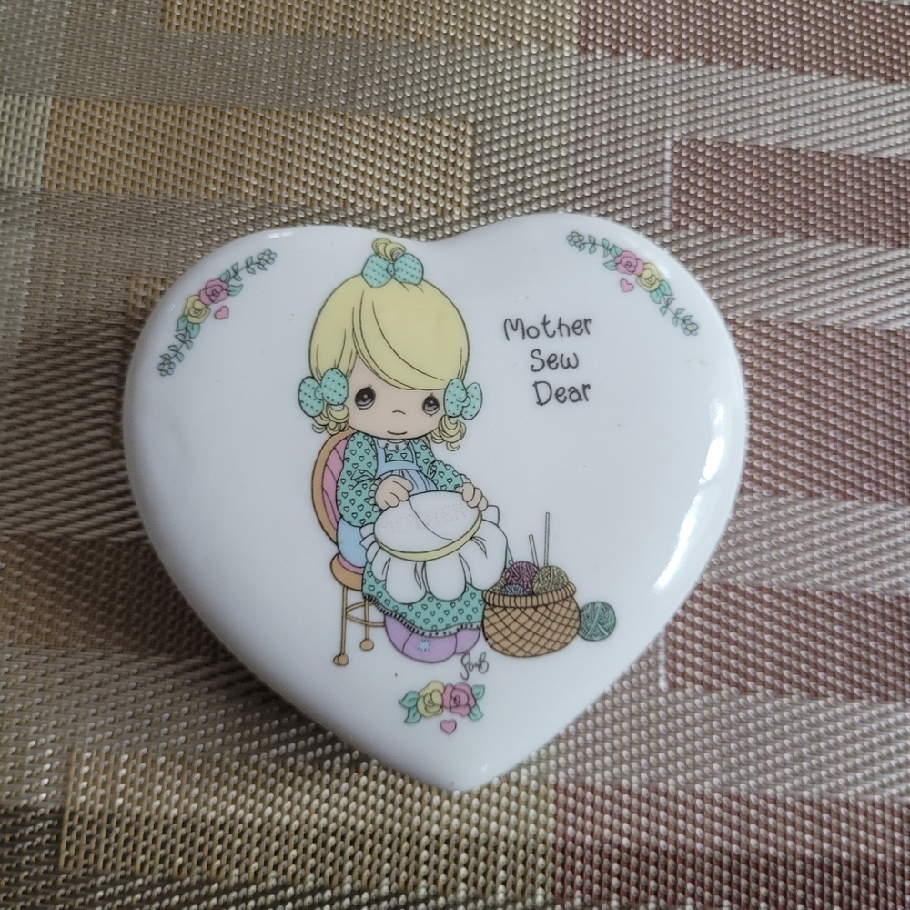 Precious Moments Mother Sew Dear Ceramic Container